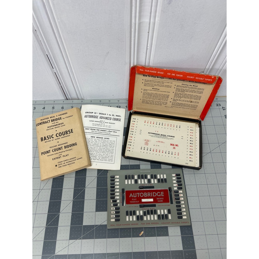 Vintage Autobridge Play-Yourself Bridge Game Beginners Set PGB Card‎ 1950s